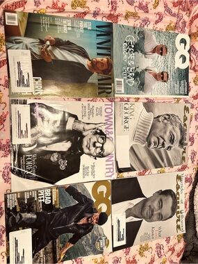 Brad Pitt assorted Men’s Magazine Lot - GQ & Vanity Fair Covers